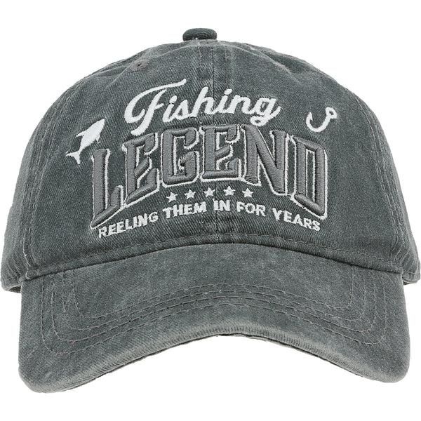 pavilion gift company Fishing Dark Gray Washed Cotton Twill Hat