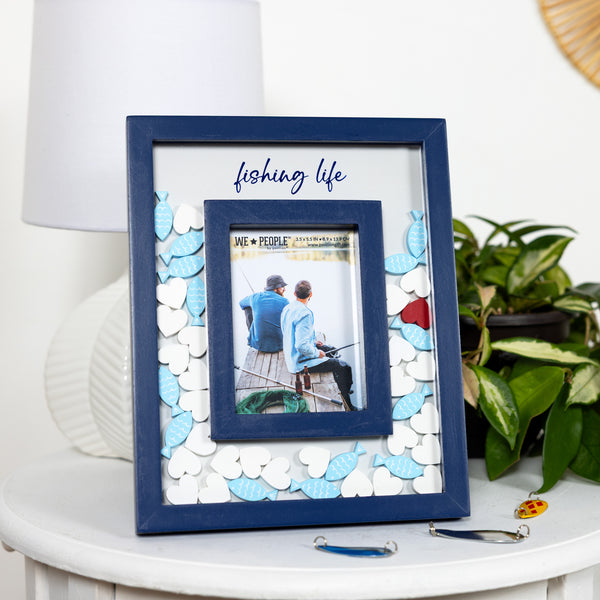 Pavilion Gift Company Fishing Life 8" X 10" Picture Frame (Holds 3.5" X 5.5" Photo)