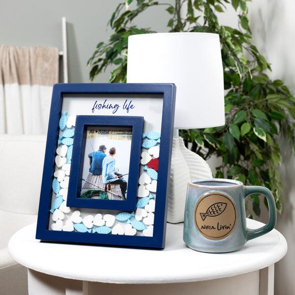 Pavilion Gift Company Fishing Life 8" X 10" Picture Frame (Holds 3.5" X 5.5" Photo)