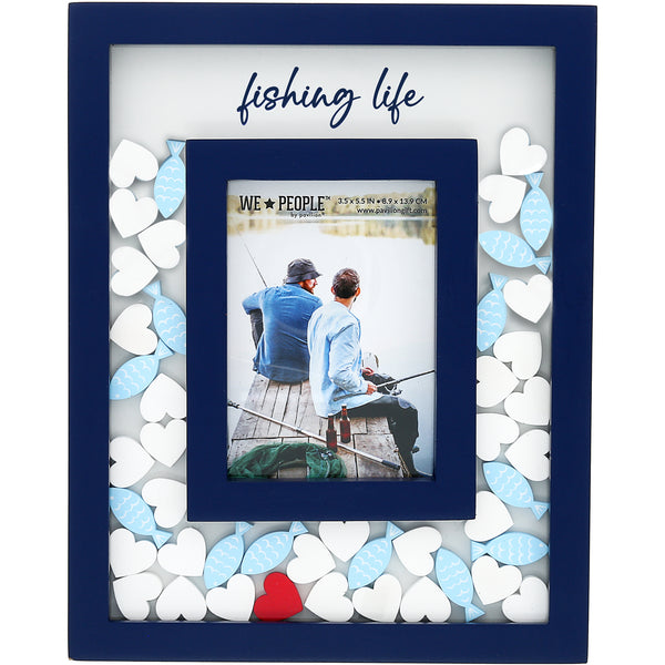 pavilion gift company Fishing Life 8" x 10" Picture Frame (Holds 3.5" x 5.5" Photo)