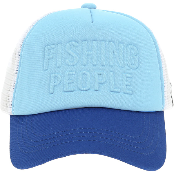 pavilion gift company Fishing People Adjustable Cyan Neoprene Mesh Hat