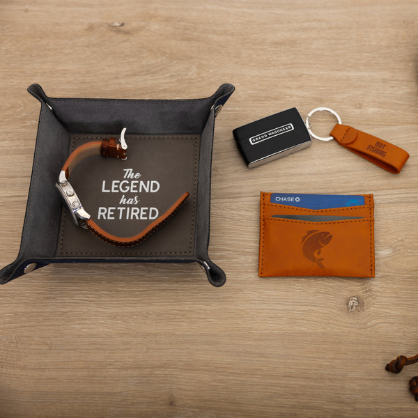 Pavilion Gift Company Fishing PU Leather Keyring & Wallet Set