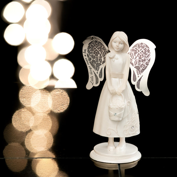 Pavilion Gift Company Flower Girl 4.25" Angel With Basket Flowers