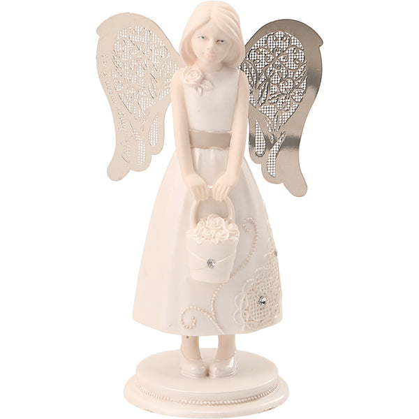 pavilion gift company Flower Girl 4.25" Angel with Basket Flowers