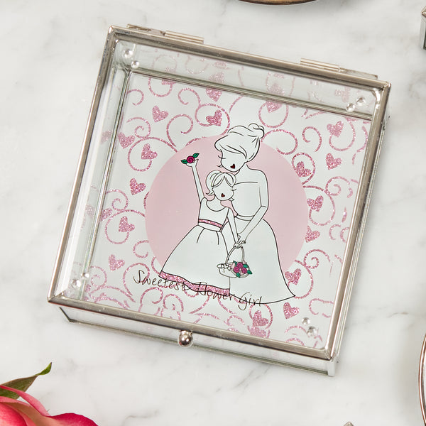 Pavilion Gift Company Flower Girl 4" Glass Keepsake Box
