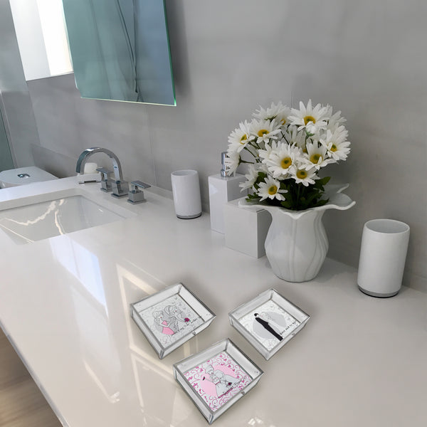 Pavilion Gift Company Flower Girl 4" Glass Keepsake Box