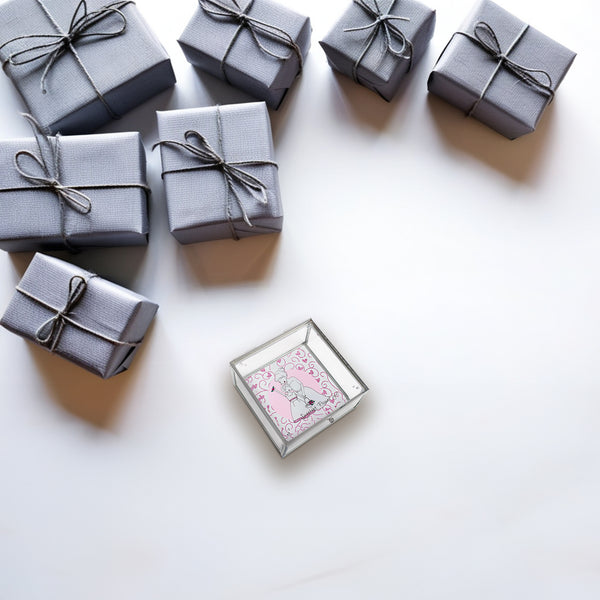 Pavilion Gift Company Flower Girl 4" Glass Keepsake Box