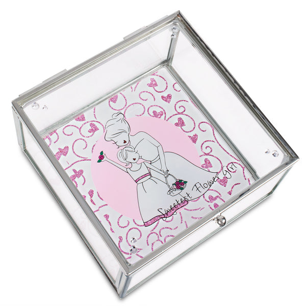 pavilion gift company Flower Girl 4" Glass Keepsake Box