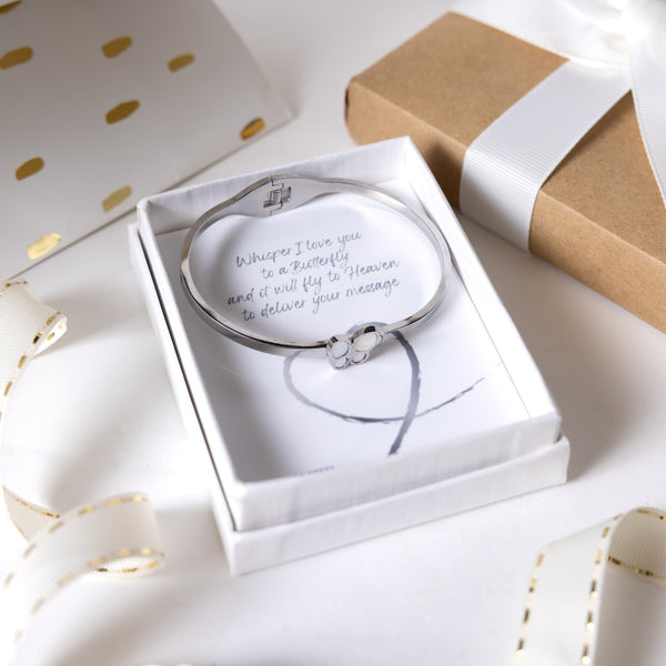Pavilion Gift Company Fly To Heaven Stainless Steel Hinged Bangle Bracelet
