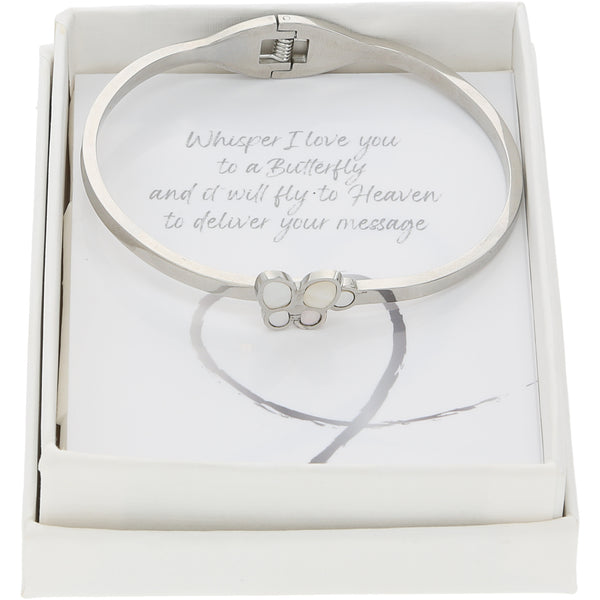 pavilion gift company Fly to Heaven Stainless Steel Hinged Bangle Bracelet
