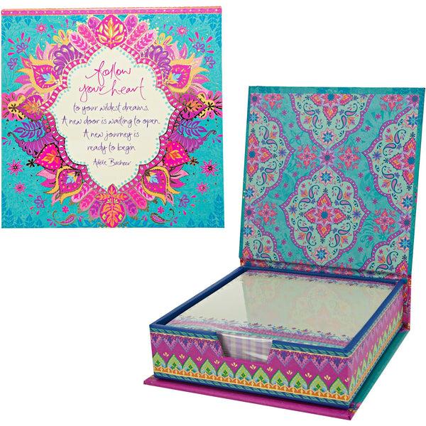pavilion gift company Follow Your Heart 5.25" x 5.25" x 1.75" Note Box