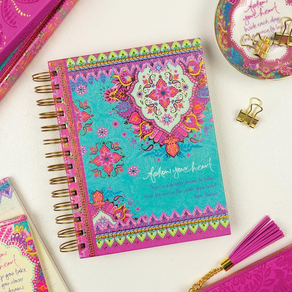 Pavilion Gift Company Follow Your Heart 7.5" X 6.5" Spiral Notebook