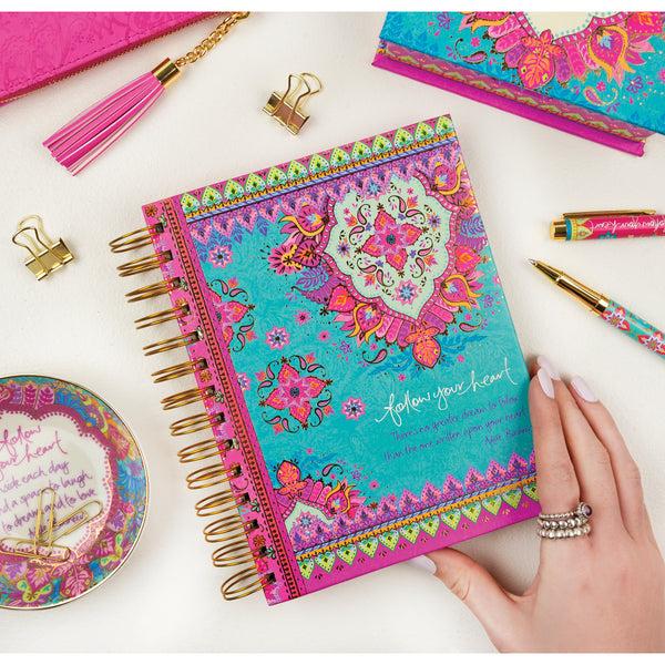Pavilion Gift Company Follow Your Heart 7.5" X 6.5" Spiral Notebook
