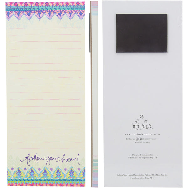 Pavilion Gift Company Follow Your Heart Magnetic List Pad Set