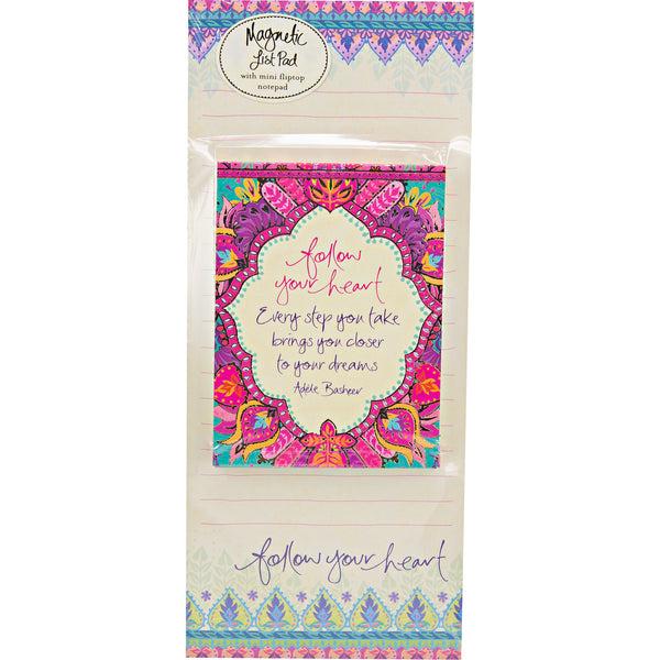 pavilion gift company Follow Your Heart Magnetic List Pad Set