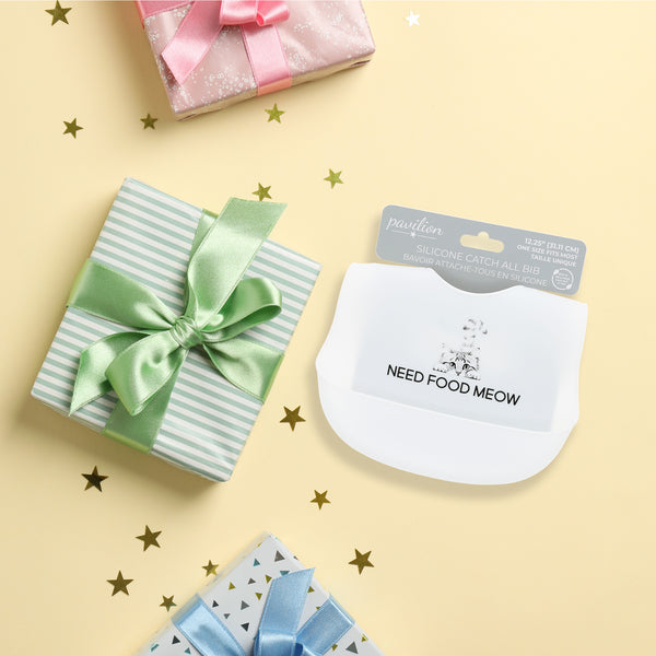 Pavilion Gift Company Food Meow Silicone Catch All Bib