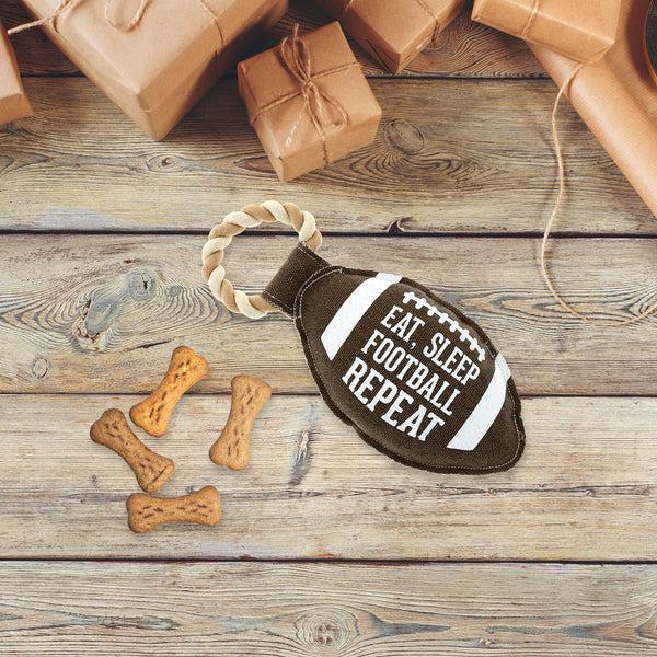 Pavilion Gift Company Football 12.75" Canvas Dog Toy On Rope