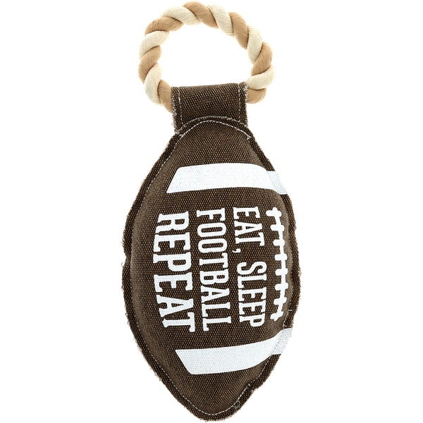 pavilion gift company Football 12.75" Canvas Dog Toy on Rope