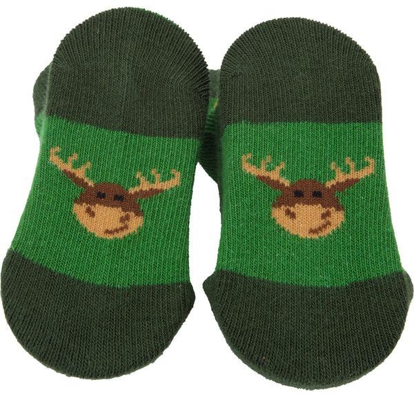 Pavilion Gift Company Forest Green Moose 0-12 Socks