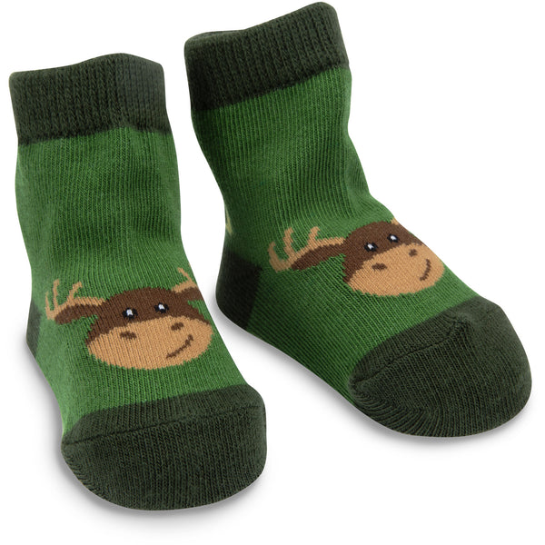pavilion gift company Forest Green Moose 0-12 Socks