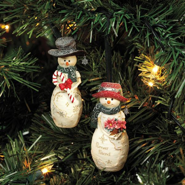 Pavilion Gift Company Forever Friend 4" Snowman Orn. W/Poinsettia