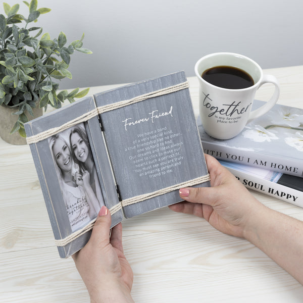 Pavilion Gift Company Forever Friend 5.5" X 7.5" Hinged Sentiment Frame (Holds 4" X 6" Photo)
