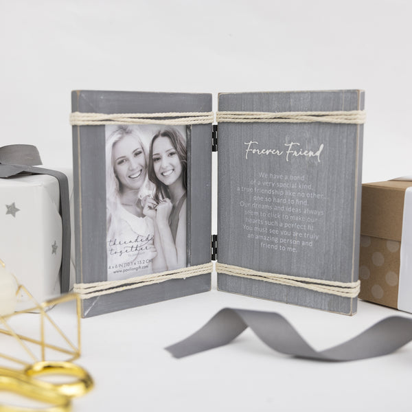 Pavilion Gift Company Forever Friend 5.5" X 7.5" Hinged Sentiment Frame (Holds 4" X 6" Photo)