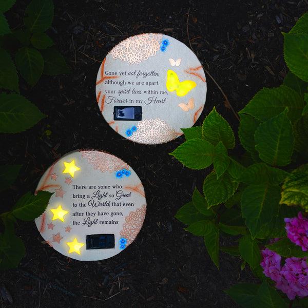 Pavilion Gift Company Forever In My Heart 10" Solar Memorial Garden Stone