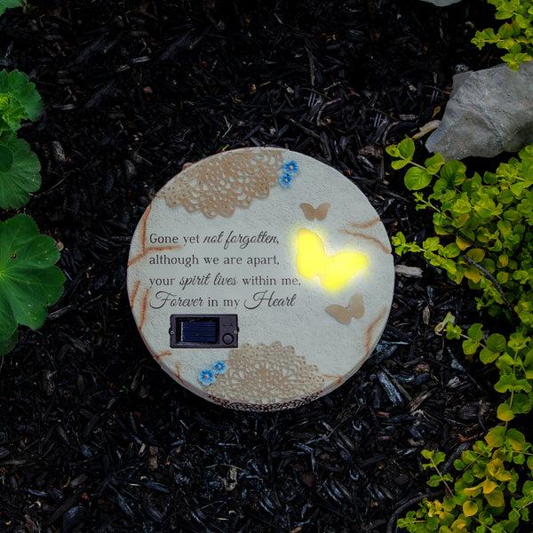 Pavilion Gift Company Forever In My Heart 10" Solar Memorial Garden Stone