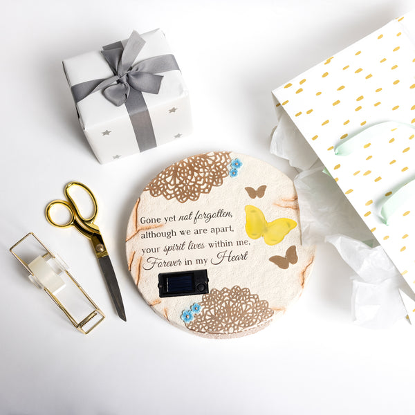 Pavilion Gift Company Forever In My Heart 10" Solar Memorial Garden Stone