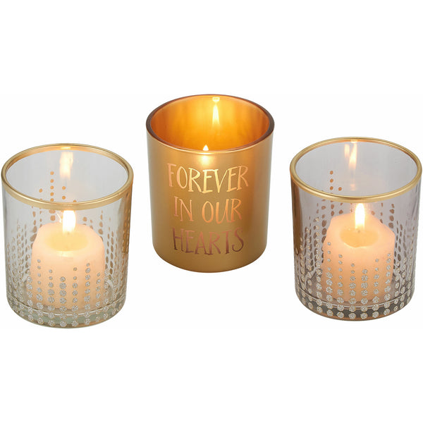 Pavilion Gift Company Forever In Our Hearts 3 Assorted Votive Holders