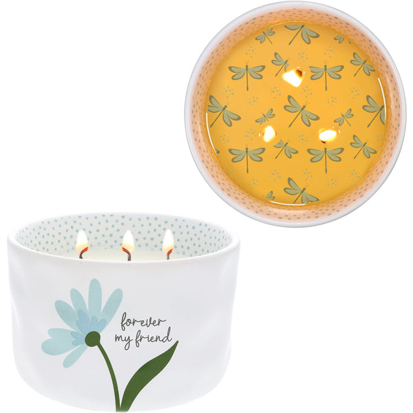 pavilion gift company Forever My Friend 12 oz - 100% Soy Wax Reveal Triple Wick Candle Scent: Tranquility