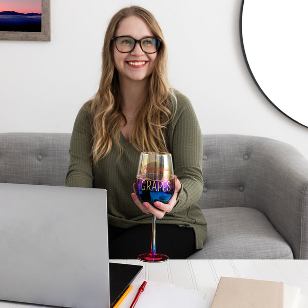 Pavilion Gift Company Forget Apples 16 Oz Wine Glass