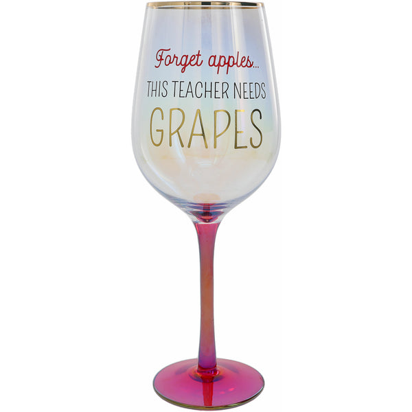 pavilion gift company Forget Apples 16 oz Wine Glass