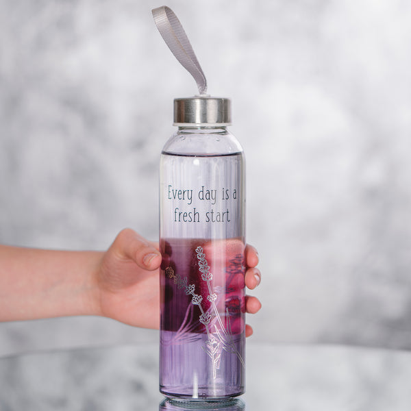 Pavilion Gift Company Fresh Start 16.5 Oz Glass Water Bottle