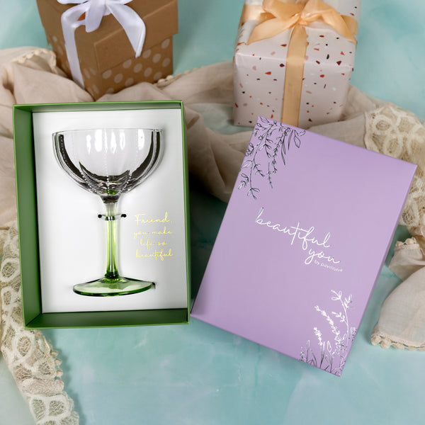 Pavilion Gift Company Friend 10 Oz Stemmed Purple Glass
