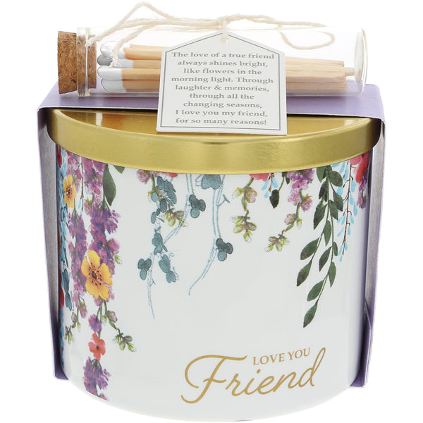 pavilion gift company Friend 14 oz - 100% Soy Wax Candle with Matches Scent: Vanilla