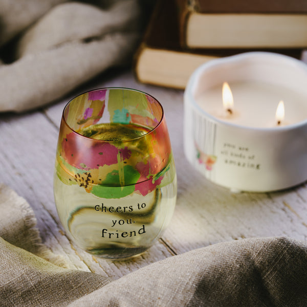Pavilion Gift Company Friend 18 Oz Stemless Wine Glass