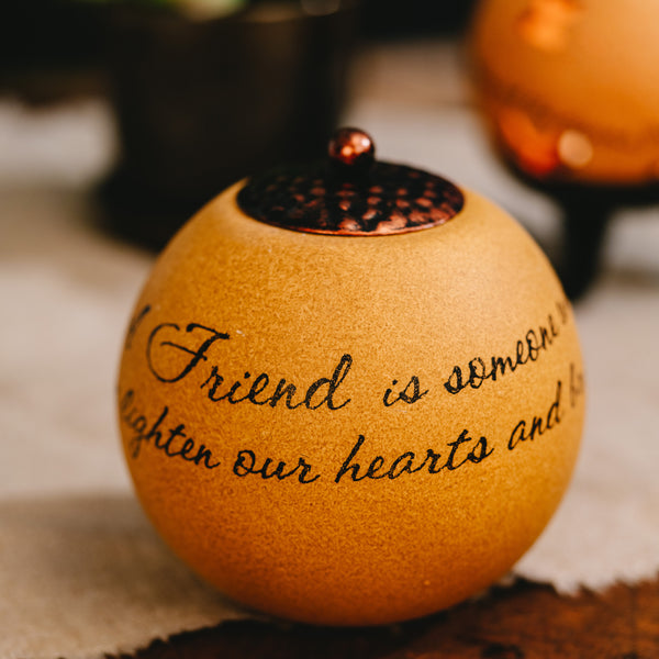 Pavilion Gift Company Friend 4.5" Round Candle Holder