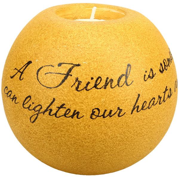 Pavilion Gift Company Friend 4.5" Round Candle Holder