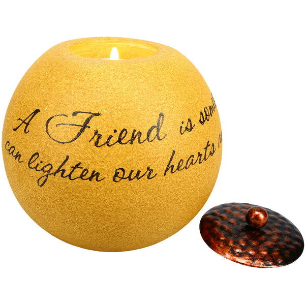 pavilion gift company Friend 4.5" Round Candle Holder