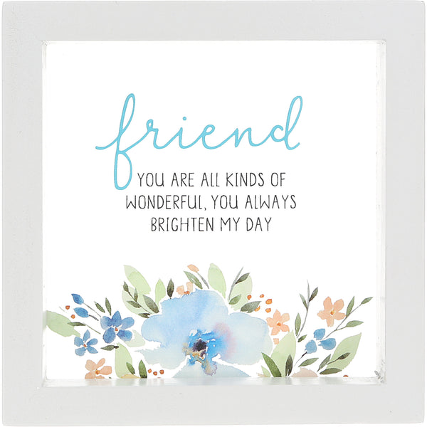 pavilion gift company Friend 5" x 5" Framed Glass Plaque