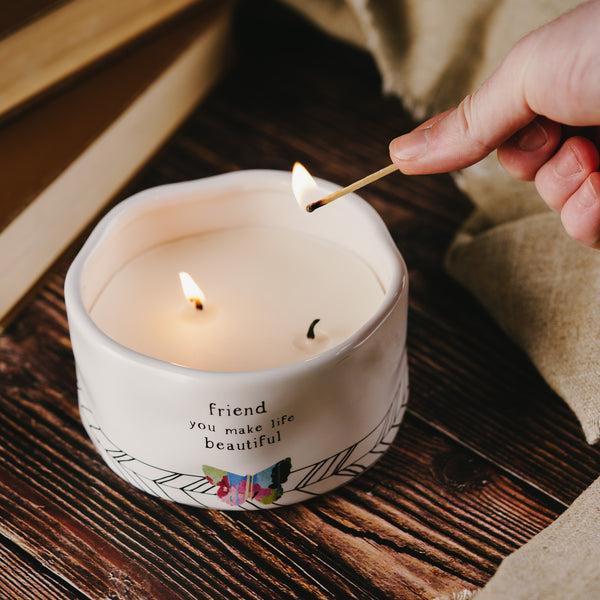 Pavilion Gift Company Friend 8 Oz - 100% Soy Wax Candle Scent: Tranquility