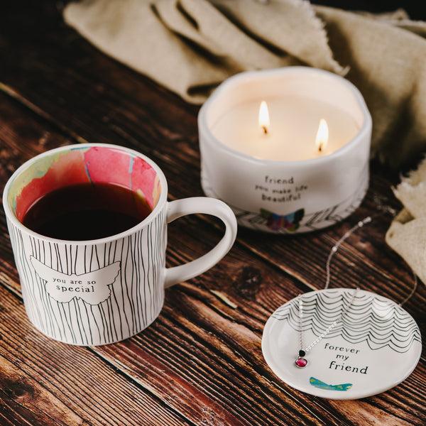 Pavilion Gift Company Friend 8 Oz - 100% Soy Wax Candle Scent: Tranquility