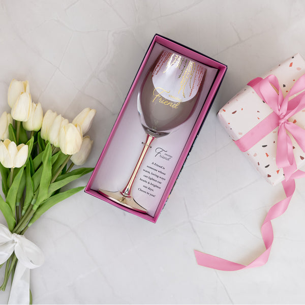 Pavilion Gift Company Friend Gift Boxed 19 Oz Crystal Wine Glass