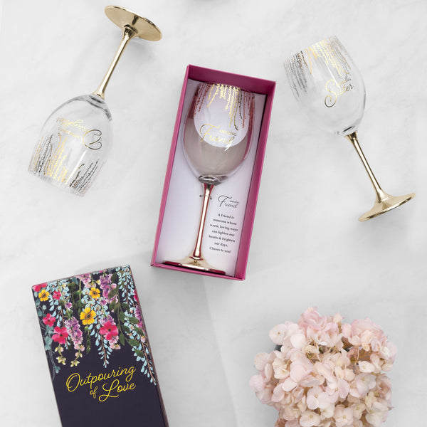 Pavilion Gift Company Friend Gift Boxed 19 Oz Crystal Wine Glass