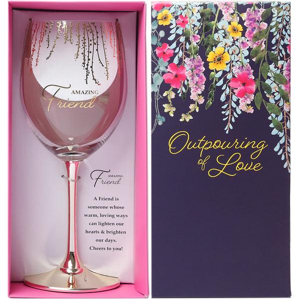 pavilion gift company Friend Gift Boxed 19 oz Crystal Wine Glass