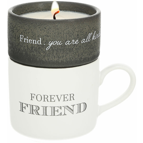 pavilion gift company Friend Stacking Mug and Candle Set 100% Soy Wax Scent: Tranquility