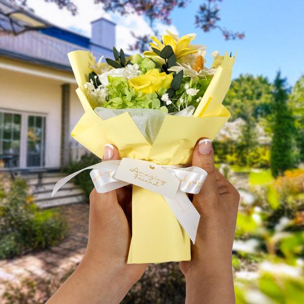Pavilion Gift Company Friend Yellow Preserved Floral Bouquet