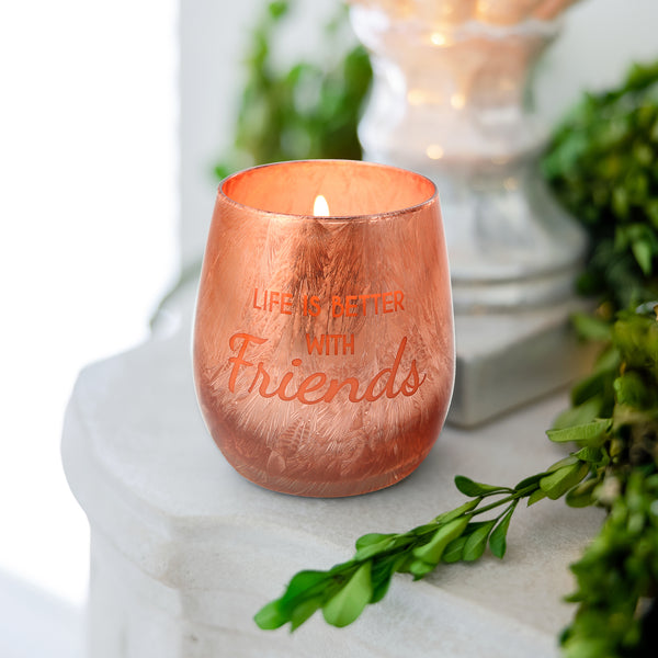 Pavilion Gift Company Friends 10 Oz - 100% Soy Wax Electroplated Candle Scent: Fresh Cotton